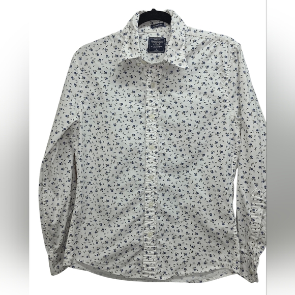 Abercrombie & Fitch Other - Abercrombie‎ & Fitch Super Slim White Shirt with Navy Floral Button Up Small